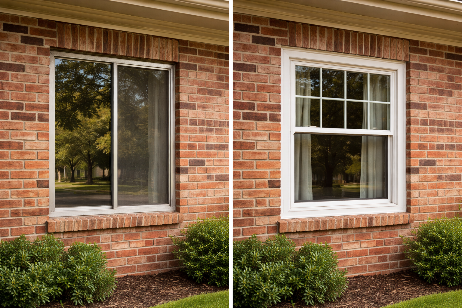 New replacement windows installed on a Dallas, TX home