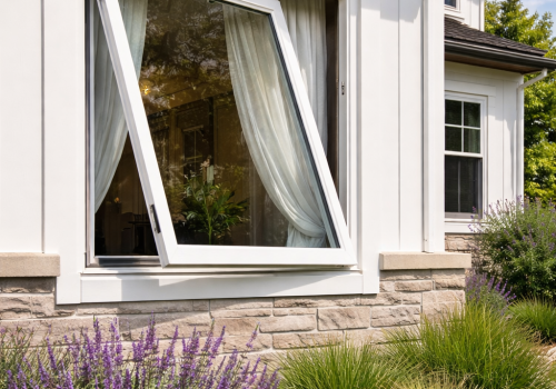 Casement window open on a craftsman home in Dallas, Texas