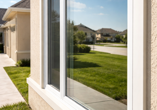 White vinyl windows on a newly built home in Dallas, Texas